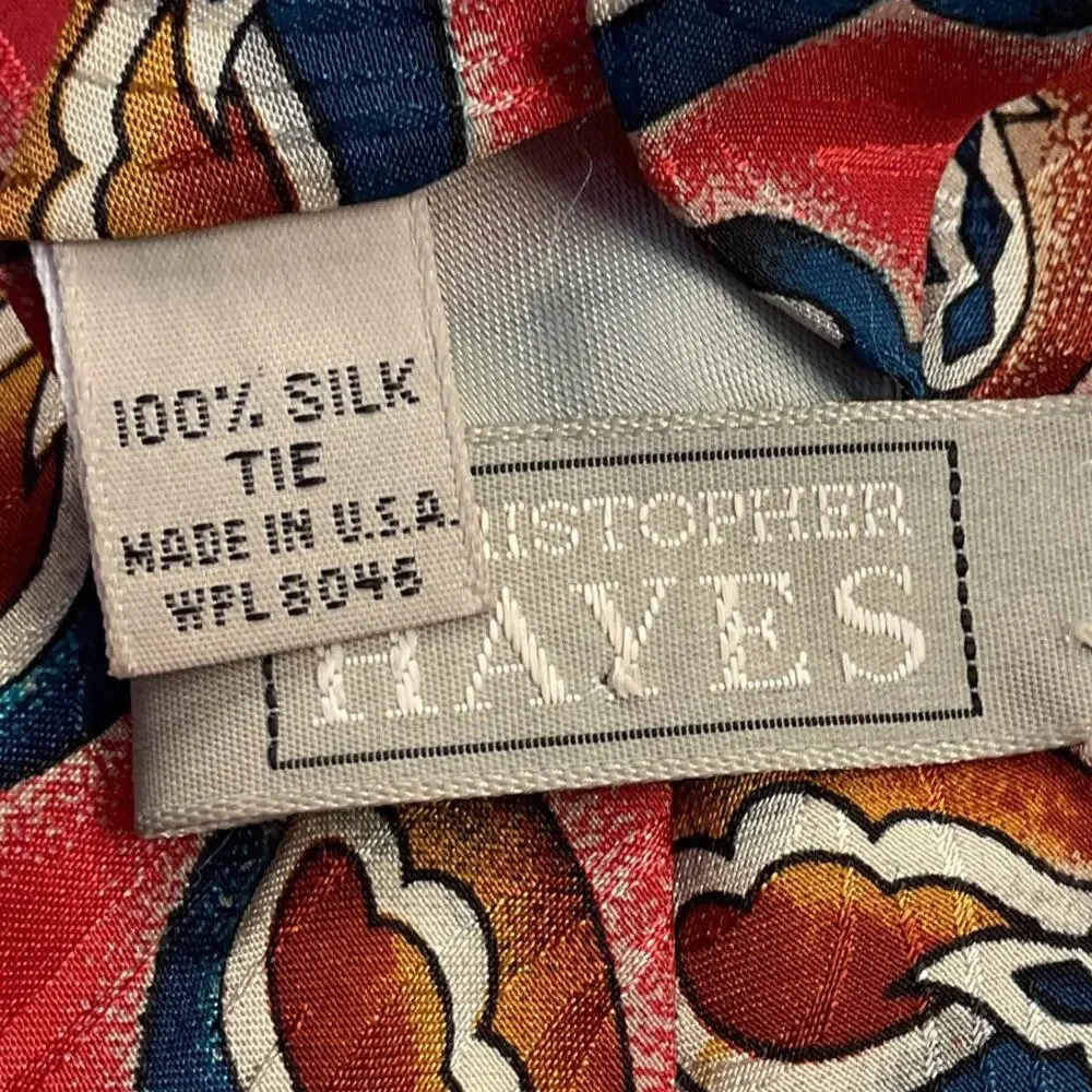 Christopher Hayes Paisley Red Neck Tie Made in USA
